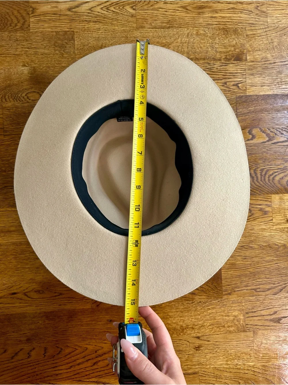 100% Wool Wide Brim Rancher Fedora Hat Beige One Size OS